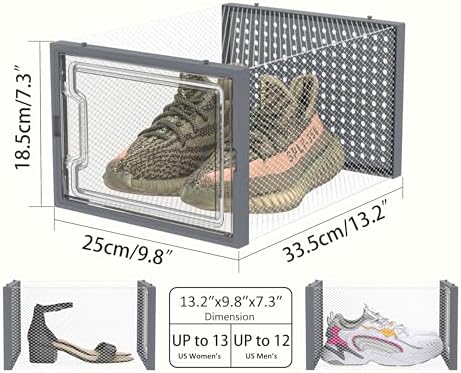 HOMIDEC XL Clear Shoe Storage Boxes, Stackable Shoe Organizer for Closet - Image 3