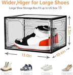8 Pack Drop Side Shoe Boxes, Large Stackable Shoe Storage, Thick Plastic - Image 6