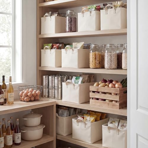 StorageWorks Fabric Storage Bins, Storage Basket for Shelves, Beige, 2-Pack - Image 6
