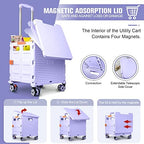 FELICON SELORSS Folding Utility Cart Portable Rolling Crate Handcart-Purple - Image 2