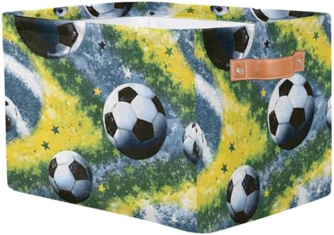 Soccer Balls Storage Basket Toy Storage Bins Collapsible Cube Organizer - Image 2