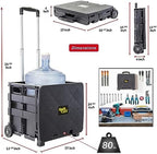 dbest Products Quik Cart Sport Collapsible Rolling Crate on Wheels - Black - Image 3