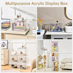 Purse Organizer for Closet,Clear Acrylic Display Case for Handbag Organizer, Purse Storage Box with Magnetic Door, Plastic Storage Bins for Book, Collectibles, Cosmetic (3 Pack) - Image 3