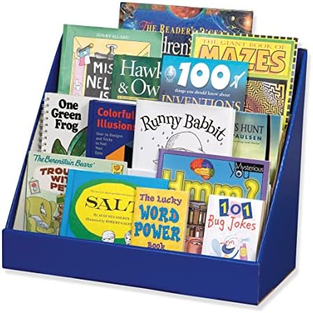 Classroom Keepers Sturdy Cardboard Book Shelf, 3-Tiered, Blue, 17" H x 20" W x 10" D, 1 Unit - Image 2