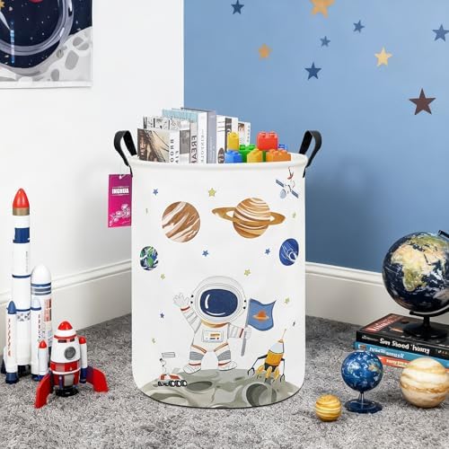 Astronaut Fabric Storage Bin Nursery Organizer Basket - Image 4