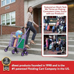 dbest Products Stair Climber Cruiser Cart Shopping Grocery Rolling Folding Laundry Basket on Wheels Foldable Utility Trolley Compact Lightweight Collapsible, Purple - Image 6