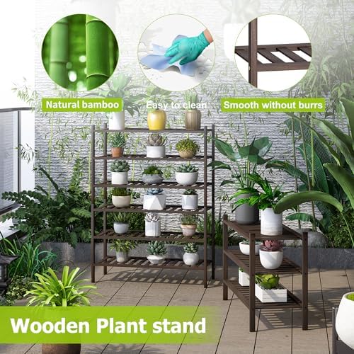 BMOSU 3-Tier Bamboo Shoe Rack Premium Stackable Shoe Shelf Storage Organizer for Hallway Closet Living Room Entryway Organizer (Brown Bamboo) - Image 4
