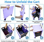 FELICON SELORSS Foldable Utility Cart Folding Portable Rolling Crate-Purple - Image 4