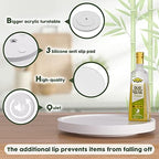 Turntable Vanity Tray, 10 Inch Bamboo Kitchen Sink Countertop Organizer - Image 6