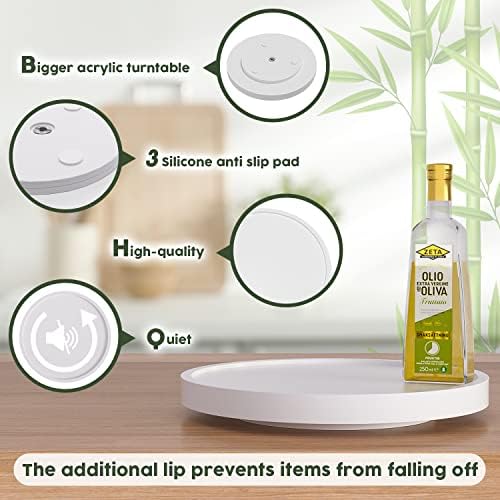 Turntable Vanity Tray, 10 Inch Bamboo Kitchen Sink Countertop Organizer - Image 6