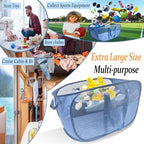 100L Collapsible Laundry Baskets 2 Pack, Extra Large Mesh Pop Up Laundry Hamper, Dirty Clothes Hamper with Reinforced Handles, Folding Hampers for Travel. Dorm or Home Portable Laundry Baskets. Blue - Image 4