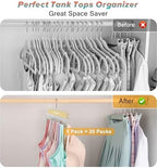 Gomyrod Tank Top Hanger, 2 Pack w/40 Hooks Bra Hanger for Closet Organizer | Premium Wood Space Saving Hanger, 360°Rotating Closet Organizers and Storage, Multi Hook Hanger for Dorm & Apartment - Image 4