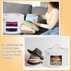 Chunful Hat Box for Women Storage Cowboy Hat Box, White, Height 10.2 Inches | Travel Hat Box Stackable Round Wide Brim Sun Hats Organizer Bag Container for Closet Foldable Cap Boxes with Lid Space Saving - Image 5