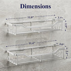 Kitsure Shower Caddy, Adhesive Shower Organizer, Large, Silver - Image 2