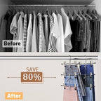 Pants Hangers Space Saving,Stackable Skirt Hangers with Clips, Hanging Closet Organizer and Storage,Clothes Hangers, College Dorm Essentials Apartment Essentials- 24 Pack - Image 2