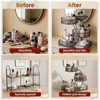 Makeup Organizer Countertop for Vanity, 3 Tier Bathroom Bedroom Counter Skincare Organizer Cosmetic Display Shelf Vanity Accessories for Women Multi-Purpose Metal Storage Rack for Home, Office - Image 6