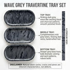 YKAJO Wave Grey Oval Marble Tray, 9.8x4.7 Vanity Perfume Organizer Dish - Image 4