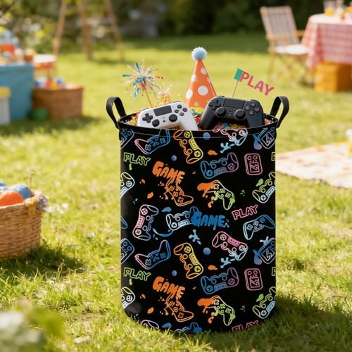 Game Fabric Storage Bin Nursery Organizer Basket - Image 5