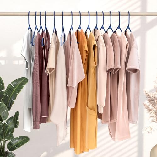 Plastic Hangers 20 Pack Navy - Clothes Hangers - Makes The Perfect Coat Hanger and General Space Saving Hangers for Closet and New Apartment Essentials - Percheros Ganchos para Colgar Ropa Hangars - Image 6