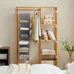Hanging Closet Organizer and Storage, 6-Shelf, 2 Packs, Light Grey | Breathable Fabric, 2 Side Pockets, Clothes Organizer, Hanging Shelves, Closet Storage, College Dorm Room Essentials for Guys - Image 4