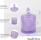 rejomiik 2 Pack Qtip Holder Apothecary Jars with Lid, Thick Glass, Purple - Image 3
