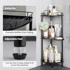 ELYKEN Corner Shower Caddy Standing, 3 Tier Metal Shower Organizer, Black - Image 5
