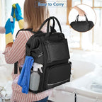 LoDrid Heavy Duty Cleaning Supplies Bag with Steel Frame Top, Black - Image 5