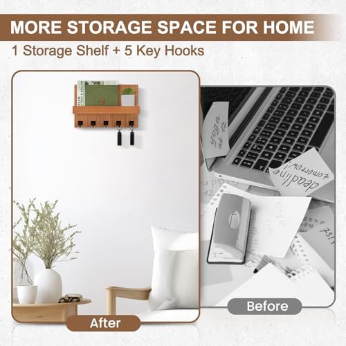 Key Holder for Wall, Decorative Key Holder with Shelf - Image 6