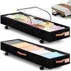 Under Bed Storage with Wheels 39inch, Extra Long Under Bed Storage Bins, Low Profile Under Bed Storage 5.5inch Height No Assemble Storage Containers, Under Bed Shoe Storage with Lids by Unknown
