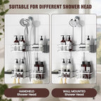 REINHARDT Adjustable Shower Caddy Hanging for Handheld Showerheads, Silver - Image 4