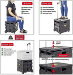dbest Products Quik Cart Sport Collapsible Rolling Crate on Wheels - Black - Image 2
