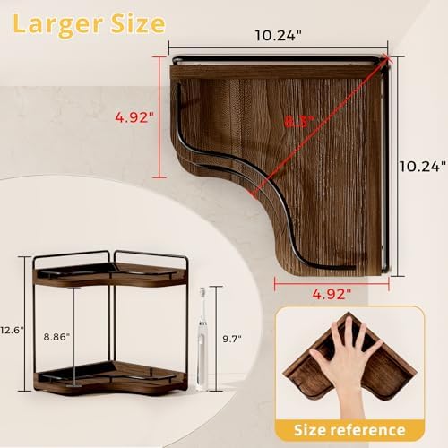 2-Tier Corner Bathroom Counter Organizer, Larger Size - Image 3
