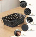 MaxGear 3 Pack Plastic Storage Baskets, Small, Black - Image 2