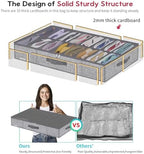 Onlyeasy Sturdy Under Bed Shoe Storage Organizers with Handles & Clear Window (16 to 32 Pairs) 2 Pack, Closet Shoes Containers Boxes for Kids & Adults, 37.7"x23.6"x5.9", Linen-like Grey, MXDUBS16P2 - Image 6