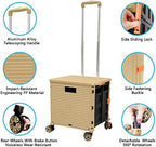 FELICON SELORSS Foldable Utility Cart Folding Portable Rolling Crate-Khaki - Image 2