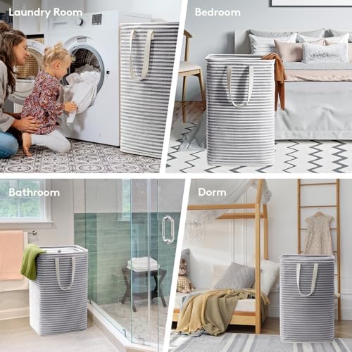 Lifewit 80L Large Laundry Baskets, 3 Pack, Reinforced Handles, Black | Collapsible Laundry Hamper, Dirty Clothes Hamper, Waterproof Freestanding Design for Dorm, Laundry Room, Bedroom, Bathroom - Image 6
