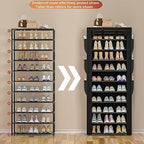 OYREL Shoe Rack Dustproof Sturdy 10Tier Tall Large Storage with Side Pocket - Image 3
