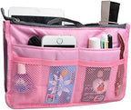 Vercord Purse Organizer Insert for Handbags Bag Organizers Inside Tote Pocketbook Women Nurse Nylon 13 Pockets Pink Medium by Vercord
