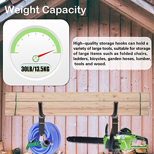 6 Pack 7-Inch Wall Mount Garage Storage Hooks for Ladder & Tools - Image 7