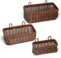 Hanging Baskets, Handmade Wicker Style Wall Basket w/Hooks by Nicestand