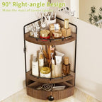 2-Tier Corner Bathroom Countertop Organizer with Drawer - Image 4