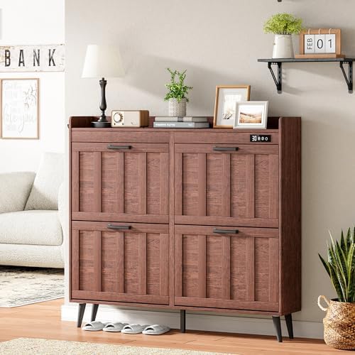 ChooChoo Shoe Storage Cabinet with 4 Flip Drawers and Deodorizer - Image 2