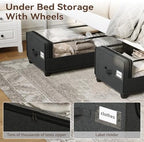 Under Bed Storage With Wheels, XXXXL Large Underbed Storage Organizer, 90L Capacity, for Shoes, Clothes, Blankets, Bedding - Image 4
