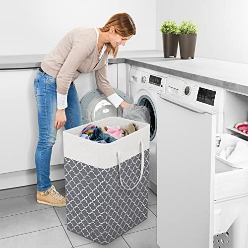 StorageRight Laundry Basket Hamper, 75L Clothes Storage, Clover Grey - Image 6