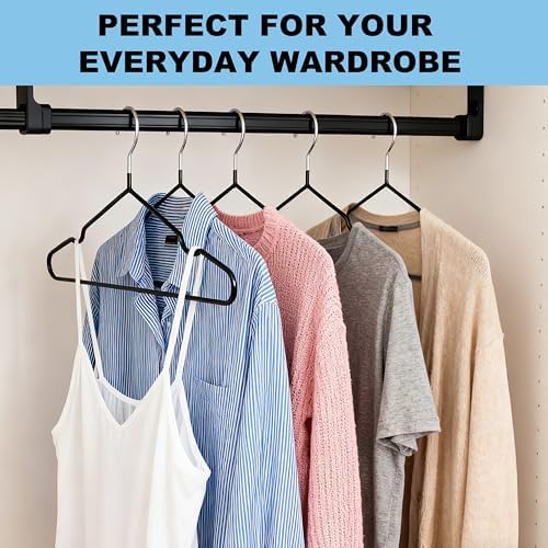 Quality Non-Slip Metal Hangers 50 Pack - Slim Space Saving for Closet - Image 2
