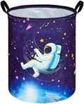 Collapsible Kids Laundry Basket Clothes Hamper, Foldable Storage Organizer Bin, Toy Clothes Storage with Handles for Boys Girls Bedroom, Room Decor Astronaut by Unknown