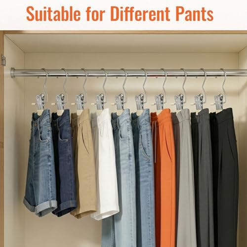30 Pack Pants Hangers with Clip，Legging Organizer and Jean & Shorts Hangers - Image 5