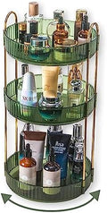 Asayuee 360 Rotating Perfume Organizer,3 Tier Large Capacity Make Up Organizers and Storage,Makeup Organizer for Bathroom,Cosmetic Perfume Stand Holder (Green-3 Tier) by Asayuee
