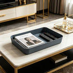 Desktop Storage Organizer Valet Tray - Makeup Organizer for Watch Wallet Phone Keys Perfume, Square Catchall Tray for Kitchen Counter Vanity Bathroom Living Room|Blue - Image 3