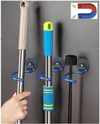 2PCS Broom Holder Magnetic Broom Hooks, Space-Saving Broom Mop Rake Rack, Stainless Steel Heavy Duty Broom Mop Handle Holder - Image 4